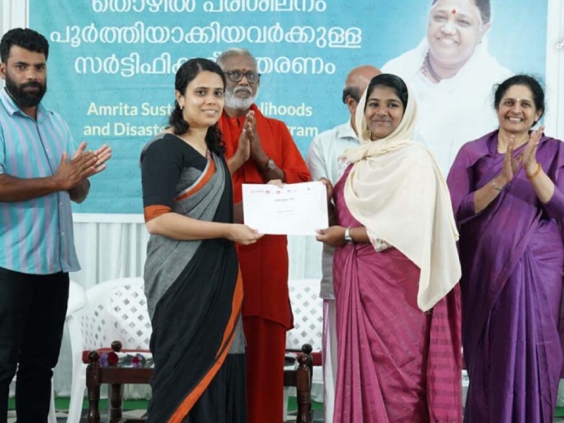 Vocational Training Certificates Awarded to Landslide Victims in Wayanad